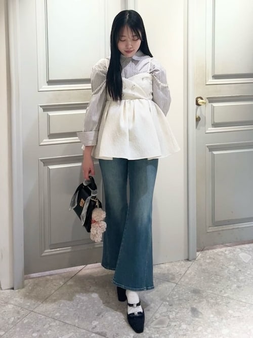 WEB限定00サイズ】ストレッチフレアデニムパンツ（デニムパンツ
