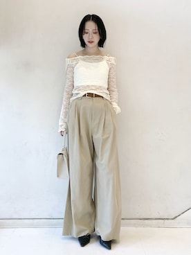 「アイテム（アンダーウェア）」を使った、LILY BROWNさん（レディース・154cm）の冬コーディネート