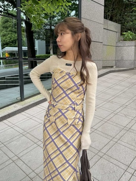 「アイテム（キーケース/キーアクセサリー）」を使った、LILY BROWNさん（レディース・152cm）の秋コーディネート