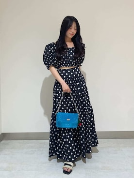 「LILY BROWN（リリーブラウン）の【LILY BROWN Lingerie】バッククロスバンドゥ（ブラジャー、ホワイト系）」を使った、LILY BROWNさんの夏コーディネート