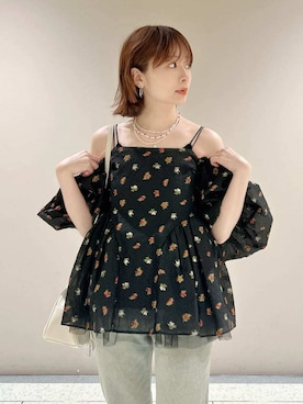 「LILY BROWN（リリーブラウン）のアイテム（アクセサリー）」を使った、LILY BROWNさん（レディース・157cm）の春コーディネート