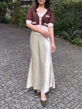 「アイテム（パンプス、グリーン系）」を使った、LILY BROWNさん（レディース・159cm）の夏コーディネート