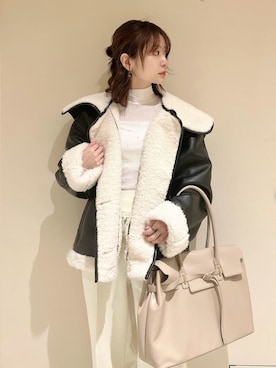 「ワントーンコーデ」｜「アイテム（ジャケット/アウター）」を使った、LILY BROWNさん（レディース・157cm）の冬コーディネート