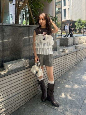 「アイテム（キーケース/キーアクセサリー）」を使った、LILY BROWNさん（レディース・152cm）の夏コーディネート