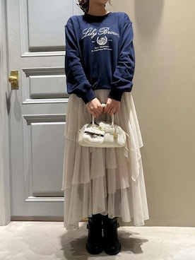 「アイテム（キーホルダー）」を使った、LILY BROWNさん（レディース・159cm）の秋コーディネート
