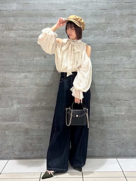 「アイテム（パンプス、グリーン系）」を使った、LILY BROWNさん（レディース・156cm）の夏コーディネート