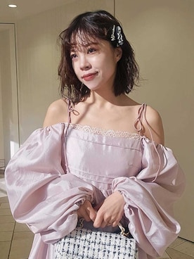 「アイテム（ヘアピン）」を使った、LILY BROWNさん（レディース・150cm）の冬コーディネート