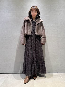 「アイテム（ピアス（両耳用））」を使った、LILY BROWNさん（レディース・152cm）の秋コーディネート