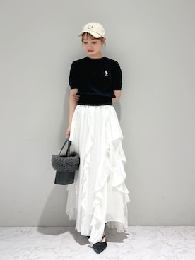 「LILY BROWN（リリーブラウン）のアイテム（帽子）」を使った、LILY BROWNさん（レディース・148cm）の春コーディネート