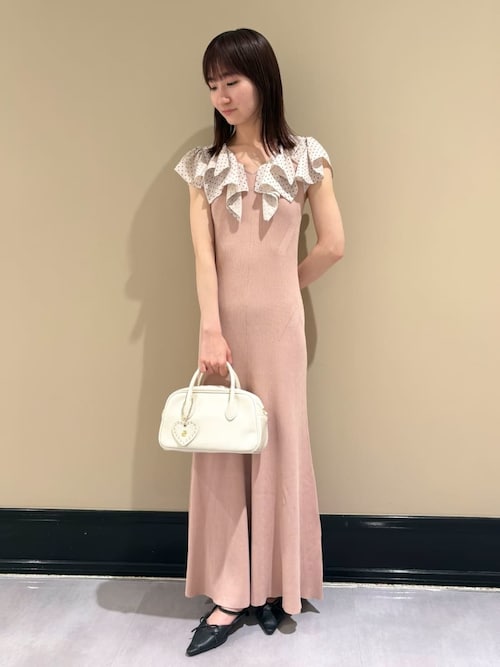 LILY BROWN（リリーブラウン） ワンピース 半袖 ラッフルフリルコンビ