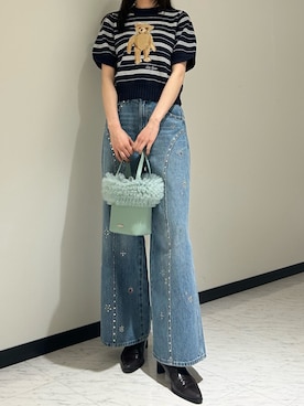 「LILY BROWN（リリーブラウン）のアイテム（デニムジャケット）」を使った、LILY BROWNさん（レディース・163cm）の冬コーディネート