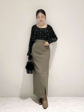 「アイテム（その他アンダーウェア/インナー）」を使った、LILY BROWNさん（レディース・154cm）の秋コーディネート