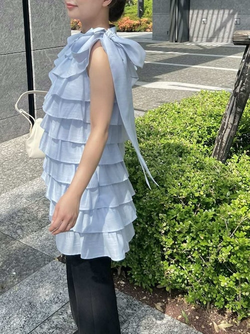 フリルボウタイミニドレス（ドレス）｜LILY BROWN（リリーブラウン）の