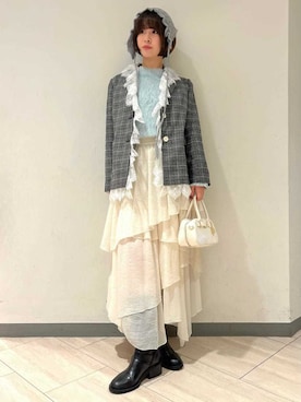 2wayヴィンテージライクレースジャケットを使った人気ファッション