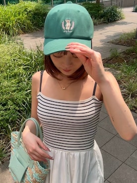 「LILY BROWN（リリーブラウン）のアイテム（帽子）」を使った、LILY BROWNさん（レディース・159cm）の夏コーディネート