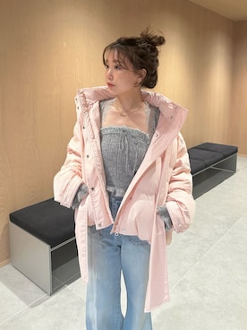 「アイテム（ダウンジャケット/コート、ピンク系）」を使った、LILY BROWNさん（レディース・150cm）の秋コーディネート