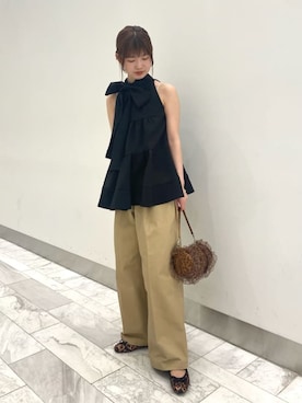 「アイテム（バレエシューズ、その他）」を使った、LILY BROWNさん（レディース・163cm）の春コーディネート
