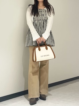 「LILY BROWN（リリーブラウン）のアイテム（パンツ）」を使った、LILY BROWNさん（レディース・158cm）の夏コーディネート