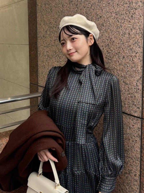 2wayボウタイプリーツワンピース（ワンピース）｜LILY BROWN（リリー