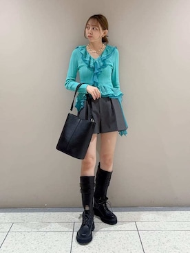 「LILY BROWN（リリーブラウン）のアイテム（アクセサリー）」を使った、LILY BROWNさん（レディース・158cm）の冬コーディネート