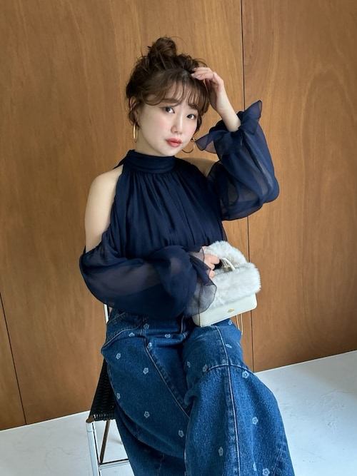WEB限定】【LILY BROWN×MARY QUANT】デイジー柄ワイドデニム