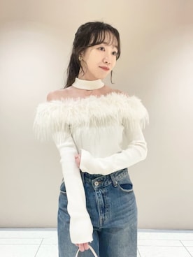 「LILY BROWN（リリーブラウン）の[L.B CANDY STOCK]ビジューリボンストラップミュール（パンプス）」を使った、LILY BROWNさん（レディース・157cm）の秋コーディネート