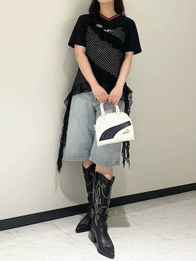 「LILY BROWN（リリーブラウン）のアイテム（ブーツ）」を使った、LILY BROWNさん（レディース・158cm）の夏コーディネート