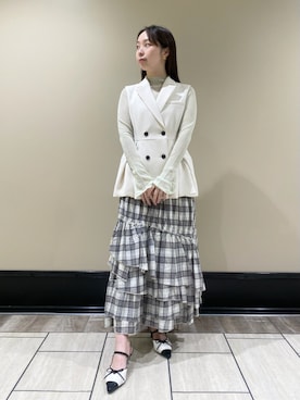 「透けトップス」｜LILY BROWNさん（レディース・155cm）の春コーディネート