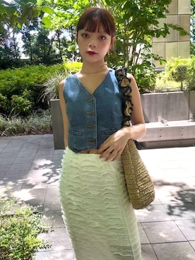 「LILY BROWN（リリーブラウン）のアイテム（スカート）」を使った、LILY BROWNさん（レディース・159cm）の夏コーディネート