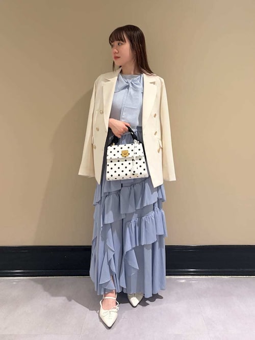 LILY BROWN ラッフルフリルティアードスカート ドット リリーブラウン LILY BROWN 【WEB限定00サイズ】ラッフルフリル