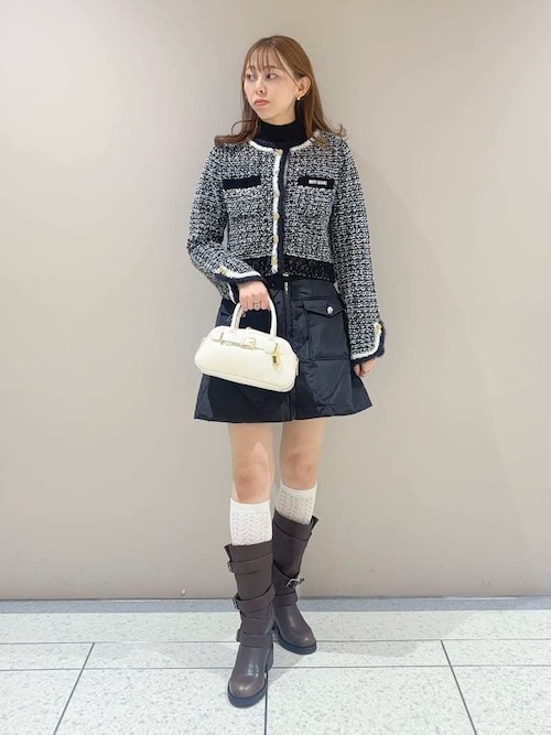 LILY BROWN×MARY QUANT】ツイードニットジャケット（ノーカラー