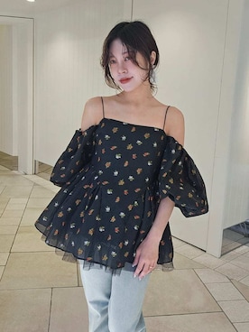 「LILY BROWN（リリーブラウン）のアイテム（トップス）」を使った、LILY BROWNさん（レディース・150cm）の春コーディネート