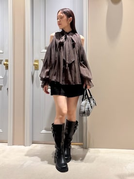 「LILY BROWN（リリーブラウン）のバリエーションマイクロショートパンツ（その他パンツ、ブラック系）」を使った、LILY BROWNさんの夏コーディネート