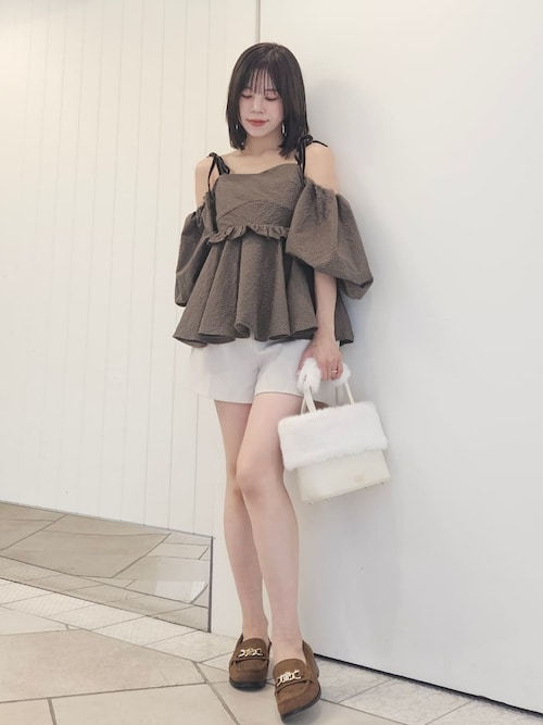 【完売品】リリーブラウン3WAY ジャガードペプラムビスチェ グリーン 3wayジャガードペプラムビスチェ(シャツ・ブラウス)｜トップス