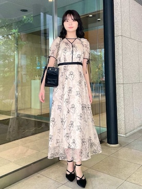 LILY BROWN（リリーブラウン）の「リボンオフショルビジュードレス