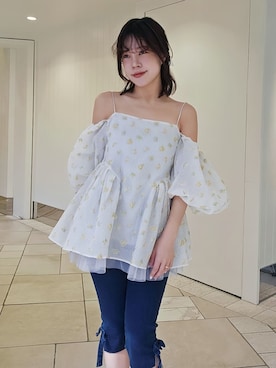 「LILY BROWN（リリーブラウン）のアイテム（トップス）」を使った、LILY BROWNさん（レディース・150cm）の春コーディネート