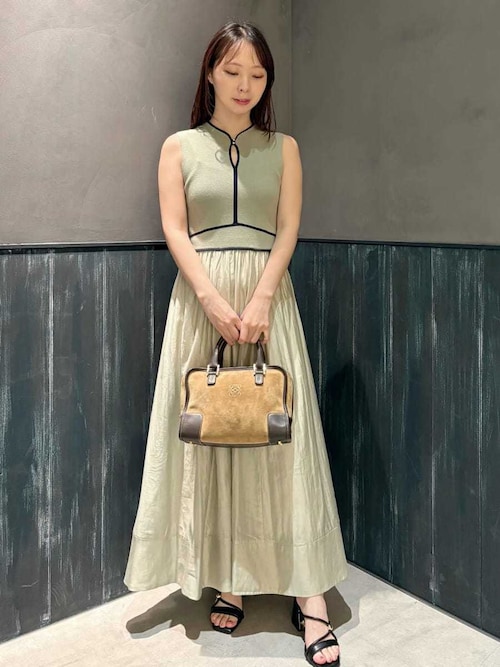 LILY BROWN ワンピース ラインニットドッキングワンピース