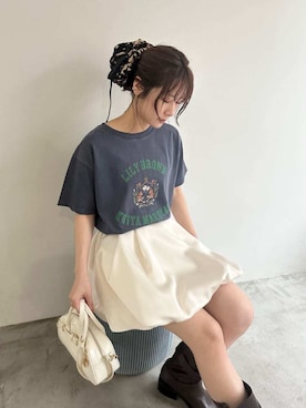 「アイテム（シュシュ）」を使った、LILY BROWNさん（レディース・152cm）の夏コーディネート