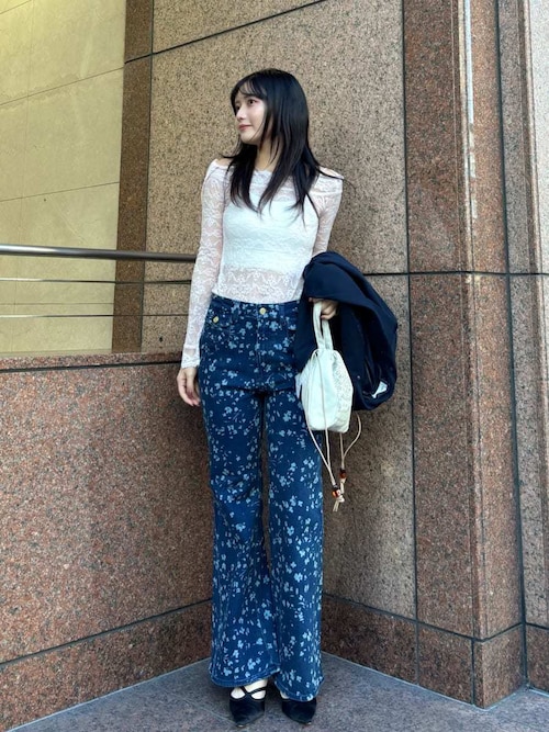 WEB限定00サイズ】ストレッチフレアデニムパンツ（デニムパンツ