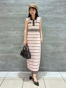 「アイテム（パンプス、グリーン系）」を使った、LILY BROWNさん（レディース・155cm）の夏コーディネート