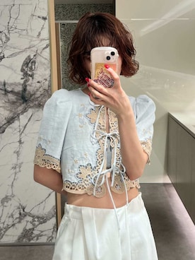 「クロップド丈」｜LILY BROWNさん（レディース・163cm）の春コーディネート