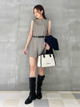 「アイテム（つなぎ/オールインワン）」を使った、LILY BROWNさん（レディース・156cm）の夏コーディネート