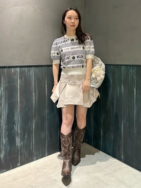 「LILY BROWN（リリーブラウン）のアイテム（スカート）」を使った、LILY BROWNさん（レディース・155cm）の夏コーディネート