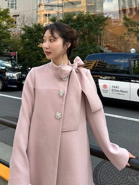 「LILY BROWN（リリーブラウン）の[L.B CANDY STOCK]ビジューリボンストラップミュール（パンプス）」を使った、LILY BROWNさん（レディース・161cm）の秋コーディネート