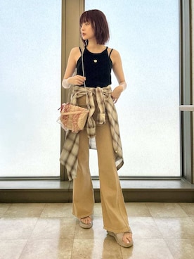 「LILY BROWN（リリーブラウン）のアイテム（パンツ）」を使った、LILY BROWNさん（レディース・157cm）の夏コーディネート