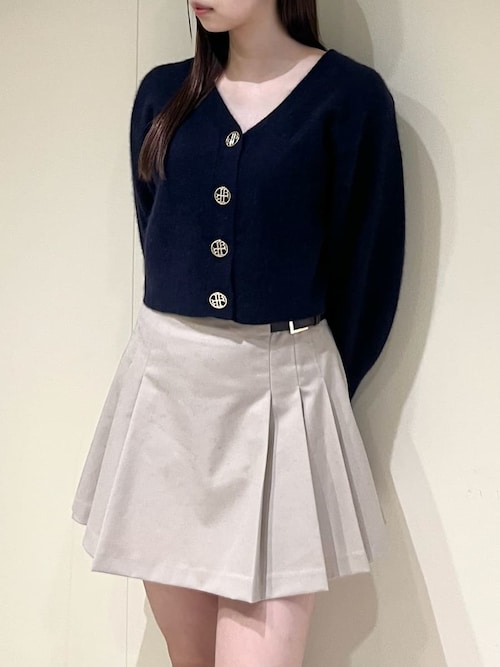 現行☆新品☆リリーブラウン　LBロゴボタン　フォックスカーデ　ネイビー　雑誌掲載 リリーブラウン LILY BROWN LBロゴボタンフォックスカーデ （NVY