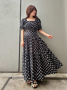 「LILY BROWN（リリーブラウン）のコットンパフスリーブブラウス（シャツ/ブラウス、その他）」を使った、LILY BROWNさんの夏コーディネート