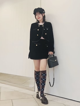 「アイテム（ノーカラージャケット）」を使った、LILY BROWNさん（レディース・150cm）の夏コーディネート