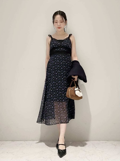 LILY BROWN ANNA SUIコラボ カップ付きキャミワンピース LILY BROWN Lingerie×ANNA SUI】カップ付きキャミワンピース