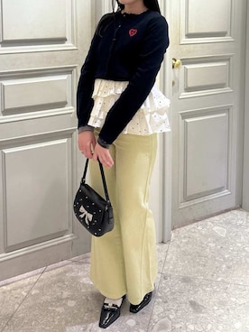 「LILY BROWN（リリーブラウン）のアイテム（カーディガン/ボレロ）」を使った、LILY BROWNさん（レディース・161cm）の冬コーディネート